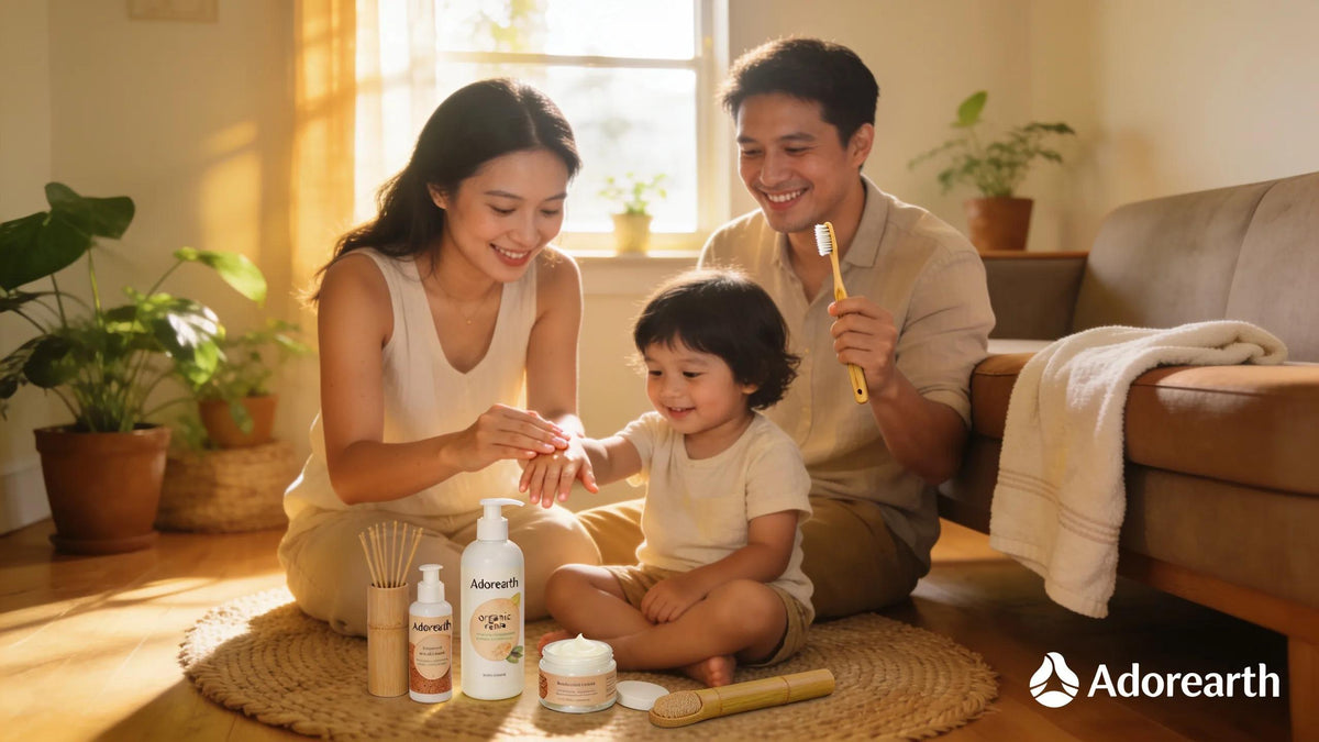 Customers enjoying Adorearth products in a warm and inviting home setting